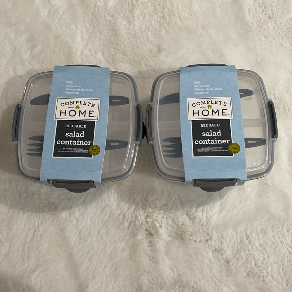 Complete home reusable salad container 2 piece set